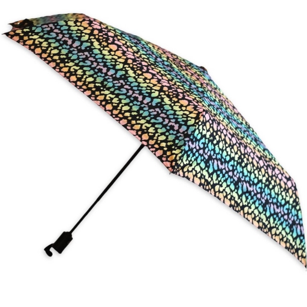 luv betsey mini umbrella pattern: black cheetah ombre